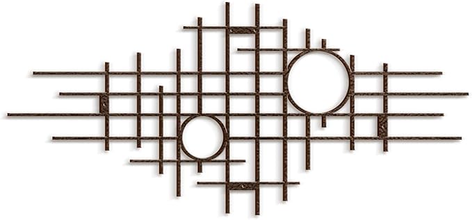 SIGNLEADER Metal Wall Decor Round Circle Abstract Minimalist Modern Luxury Wall Sculpture Hangings 3D Statue Home Decoration for Living Room, Bedroom, Bathroom, Kitchen, Fireplace, Office - 18" Bronze