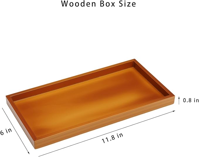 Bathroom Decor Box,Wooden Toilet Tank Topper Basket Tray,Back of Toilet Basket for Paper Storage Bathroom Counter Organizer (Brown, 11.8 * 6 * 0.8in)