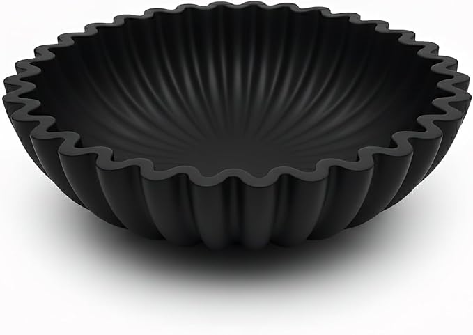 Songtec Concrete Decorative Bowl, 10" Large Decorative Bowls for Keys, Fruits and Home Decoration (Black)
