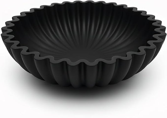 Songtec Concrete Decorative Bowl, 10" Large Decorative Bowls for Keys, Fruits and Home Decoration (Black)