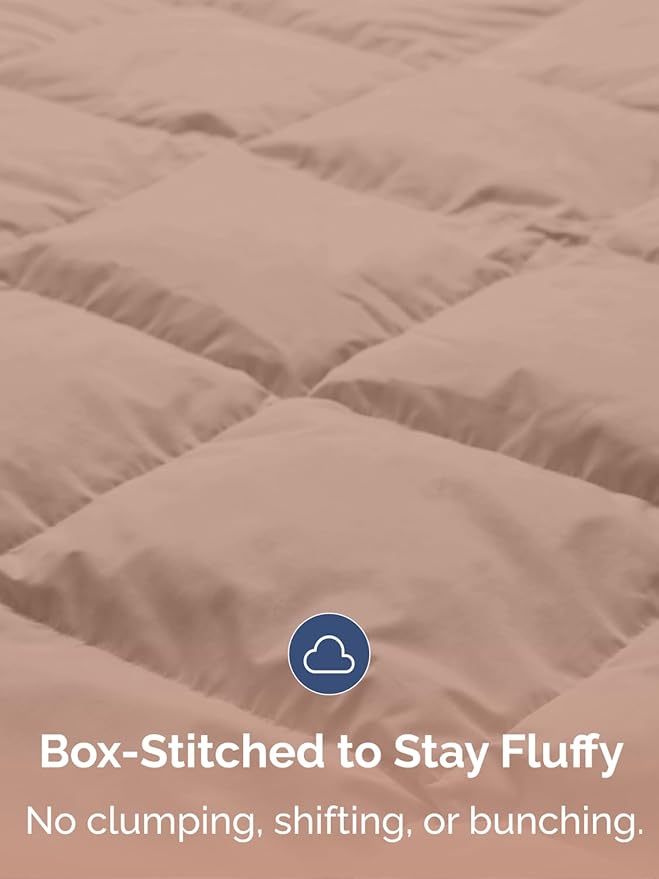 Twin Size Mauve Alternative Down Comforter - Warm Lightweight Luxury Breathable Hotel Quality Bedding Set - All Season Fluffy Cozy Oversized Comforter