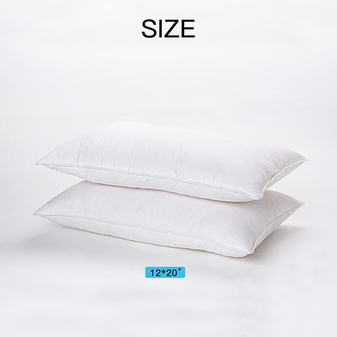 ANT-HOME 12"x20" Pillow Inserts Soft Feather Pillow Set of 2 Indoor Decorative Sofa Down Pillows Bed Pillows Couch Pillow
