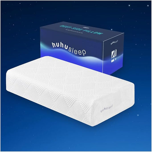Huhu Sleep Firm Pro Cube Pillow for Side Sleeper, Cooling Memory Foam Pillows with Two Side Four Types of Softness for Neck and Shoulder Pain, King or Queen 24"x12"x6"
