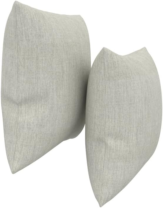 Covers & All Belenos Indoor/Outdoor Throw Pillows, Square Throw Pillows Inserts with Covers Set of 2 (Belenos Blended Gray, 16x16)