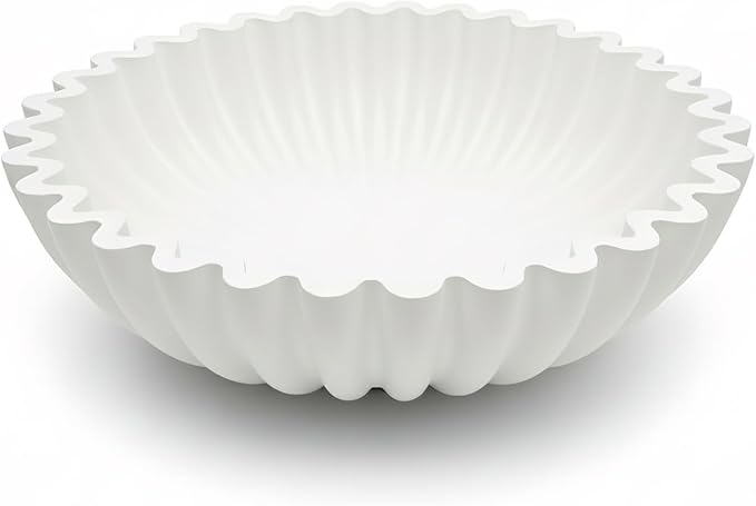 Songtec Concrete Decorative Bowl, 10" Large Decorative Bowls for Keys, Fruits and Home Decoration (White)