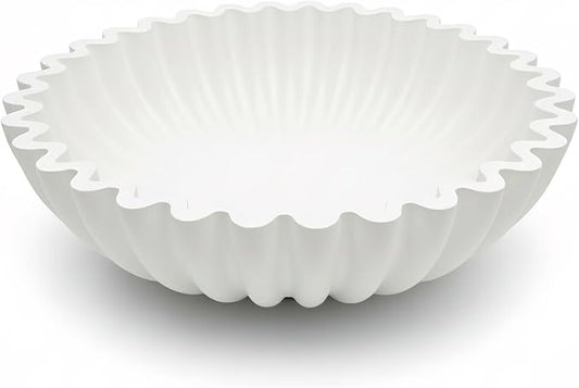 Songtec Concrete Decorative Bowl, 10" Large Decorative Bowls for Keys, Fruits and Home Decoration (White)