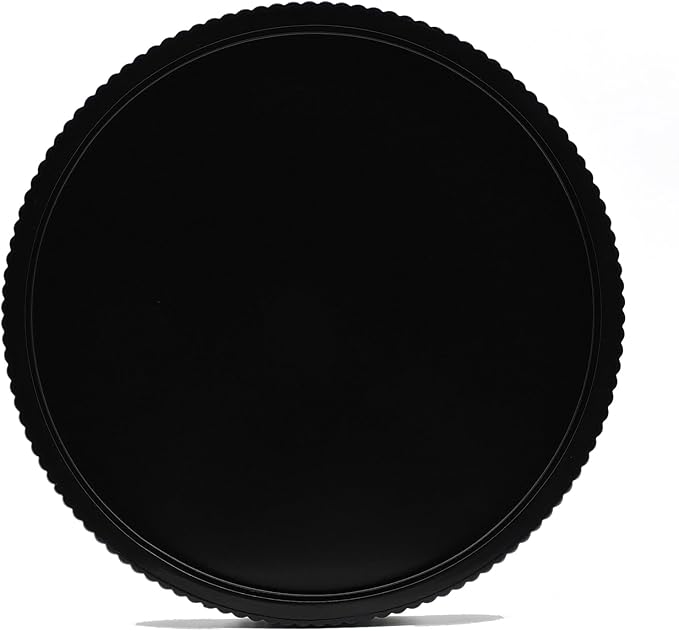 Carah & Cossh Round Wooden Serving Tray, Black Round Decorative Wood Tray, Modern Decorative Tray, Perfect for Storage and Display (Black B)