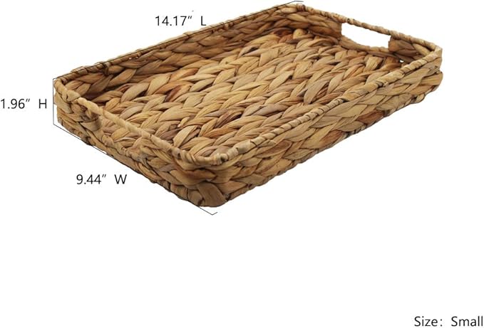 Grass Weaving Tray, Grass Storage Bins for Fruit or Tea,Arts and Crafts. (1) (Tray-A-S)
