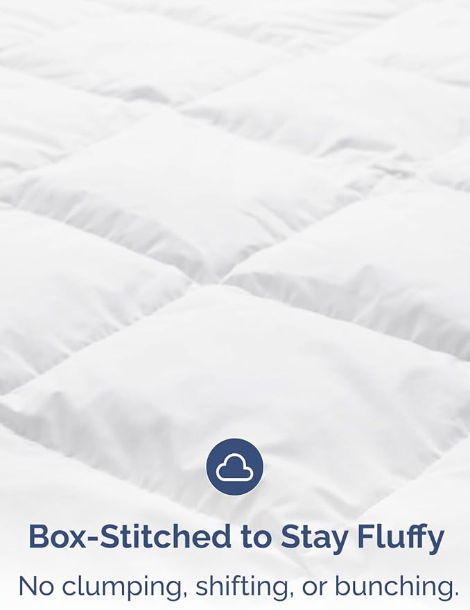Cal King Size, White Alternative Down Comforter - Warm, Lightweight, Luxury and Breathable Hotel Quality Bedding Set - All Season Fluffy and Cozy Oversized Cooling Microfiber Duvet Insert Comforter