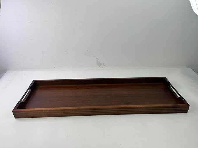36" Acacia Wooden Charcuterie Board with Handles, Extra Long Cheese & Serving Tray for Party Appetizers, Bread, Meat & Fruit Display, Natural Wood Kitchen Platter for Entertaining