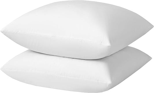 basic home Euro Pillow Inserts 30x30 inchs - Feather and Down Fill - Cotton Fabric - Set of 2 Throw Pillow Insert