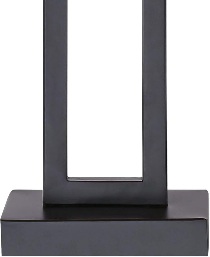 360 Lighting Aston 26" High Open Rectangle Modern Table Lamp Black Finish Metal Single Fabric Off-White Shade Living Room Bedroom Bedside Nightstand House Office Home Kitchen Entryway