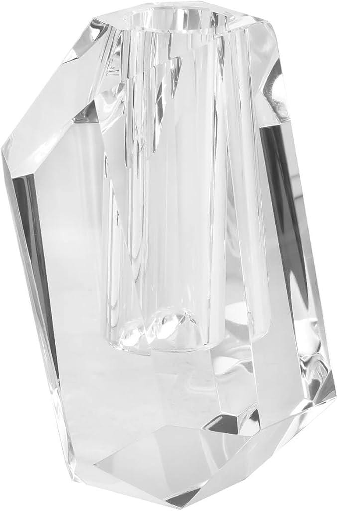 Crystal Flower Vase, Premium Modern Clear Vase, Anniversary Centerpiece, Crafted for Table, Home Decoration, Wedding, Christmas or Luxury Gifts