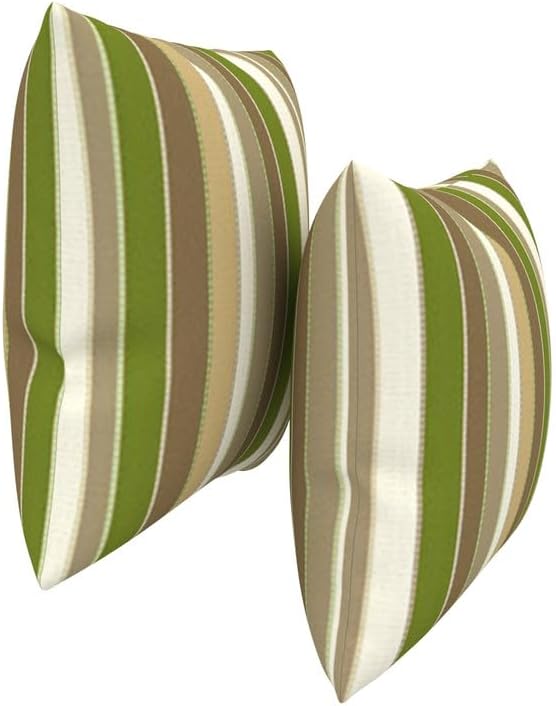 Covers & All Sunbrella Indoor/Outdoor Throw Pillows, Square Throw Pillows Inserts with Covers Set of 2 (Complement Cilantro, 16x16)