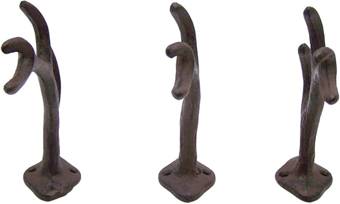 Wowser Antler Wall Hooks, Set of 3, Wall Mounted Decoration, Rustic Decor, 5.5 Inches (Brown)