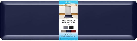 4/5 Inch Thick Kitchen Mat Anti Fatigue Mat Kitchen Rugs Kitchen Decor Non-Slip, Stain & Water Resistant, Kitchen Mats Desk Mat for Kitchen, Office, Workshop, Blue, 17'' x 60''