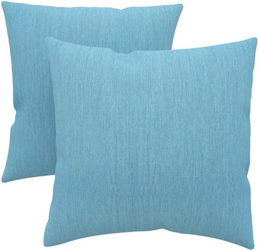 Covers & All Sunbrella Indoor/Outdoor Throw Pillows, Square Throw Pillows Inserts with Covers Set of 2 (Cast Horizon, 16x16)