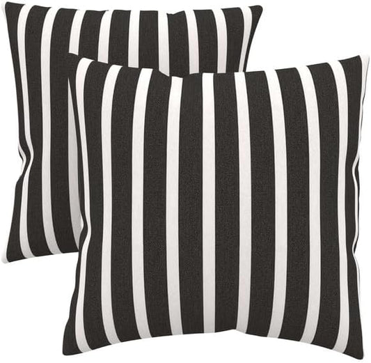 Covers & All Sunbrella Indoor/Outdoor Throw Pillows, Square Throw Pillows Inserts with Covers Set of 2 (Shore Classic, 16x16)