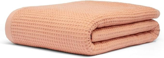 9Threads GOTS Certified Organic Cotton Waffle Weave Blanket, King Bed Blanket,108"X90" Cozy Throw Blanket for Couch, Modern Home Decor, Throw Blankets,Comfy Waffle Blanket, Soft Bed Blankets -Sun Bay