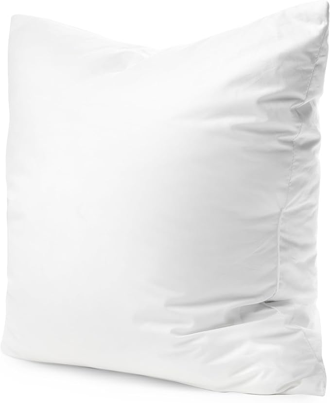 Continental Bedding Throw Pillow Inserts - 16x16, 25% White Goose Down & 75% Feather Fill - Soft Decorative Euro Pillows for Couch, Bed, Sofa & Living Room - Luxurious Comfort & Support