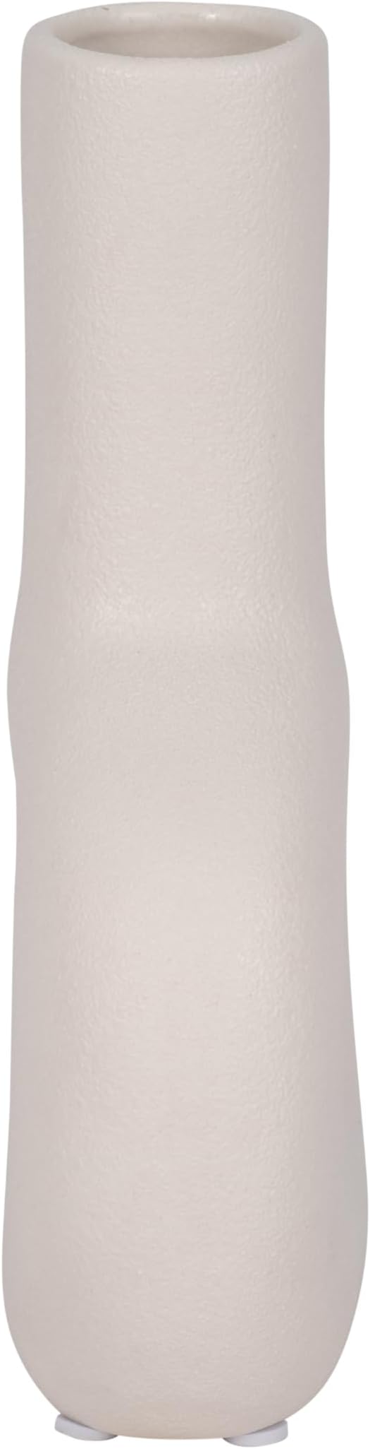 Modern Open-Cut Dolomite Vase for Living Room Decor and Home Accents - Decorative Flower Vase for Room, Bedroom or Office Display - Elevate House Display and Console Table Decor - 8", Ivory