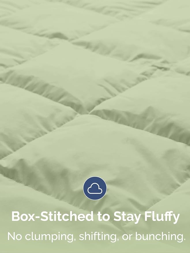 Cal King Size, Green Reversible Alternative Down Comforter - Warm Lightweight - Luxury Breathable Hotel Quality Bedding Set - All Season Fluffy Cozy Oversized Cooling Microfiber Duvet Insert Comforter