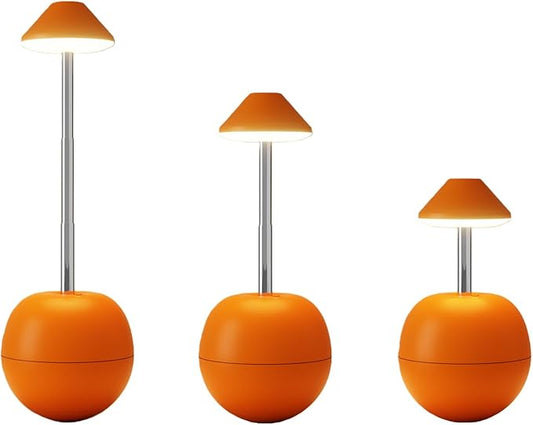 Rechargeable LED Night Light for Bedroom - Bright Bedside Lamp with Remote Control, Desk Lamp & Mood Lighting for Kids Adults (Orange)