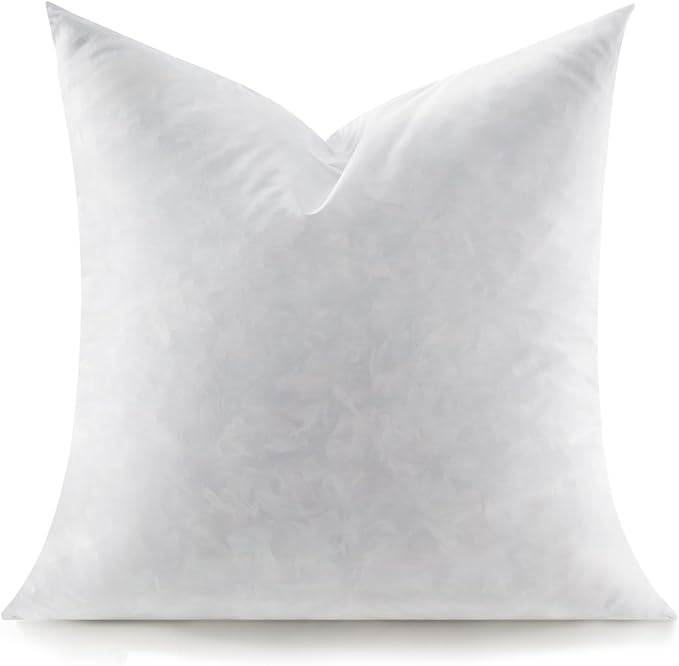 Swandream Feather Throw Pillow Insert, Soft Fluffy Square 18 x 18 Inches Decorative Pillow Insert, Feather and Down Euro Pillows for Bed, Couch and Cushion