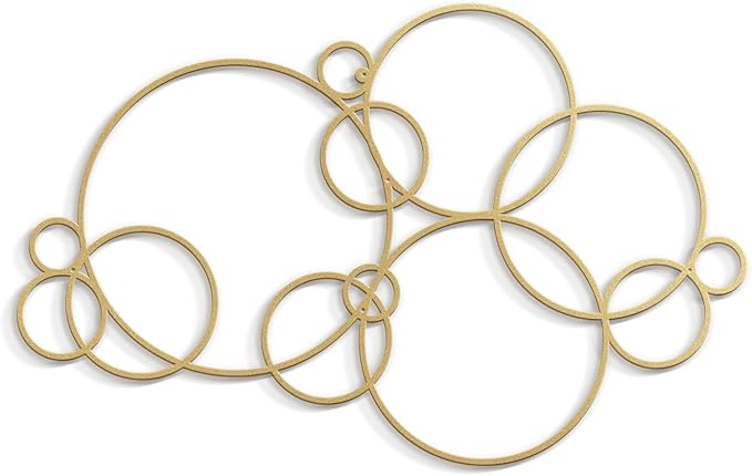 SIGNLEADER Metal Wall Decor Circles Bubbles Minimalist Modern Luxury Wall Sculpture Hangings 3D Statue Home Decoration for Living Room, Bedroom, Bathroom, Kitchen, Fireplace, Office - 24" Gold