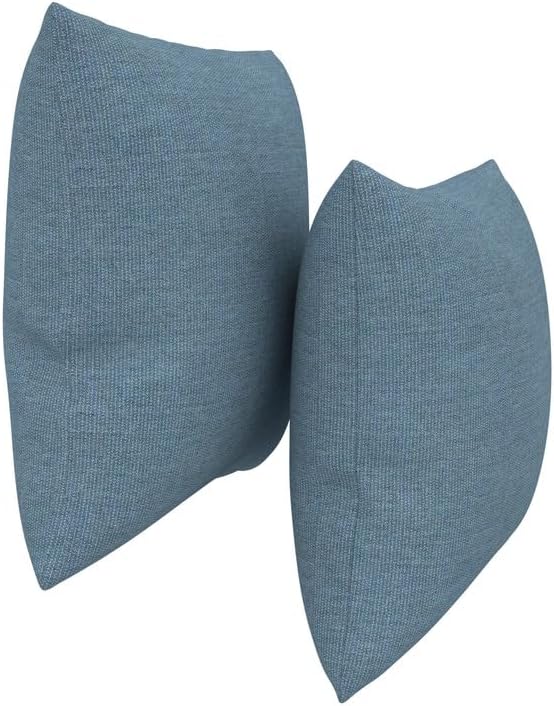 Covers & All Sunbrella Indoor/Outdoor Throw Pillows, Square Throw Pillows Inserts with Covers Set of 2 (Spectrum Denim, 16x16)