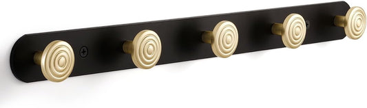 1 Pack Coat Rack Wall Mounted Gold Black Towel Hooks for Bathrooms Wall Hooks for Hanging Coat Robe Hooks Kitchen Decorative Heavy Duty Zinc Alloy