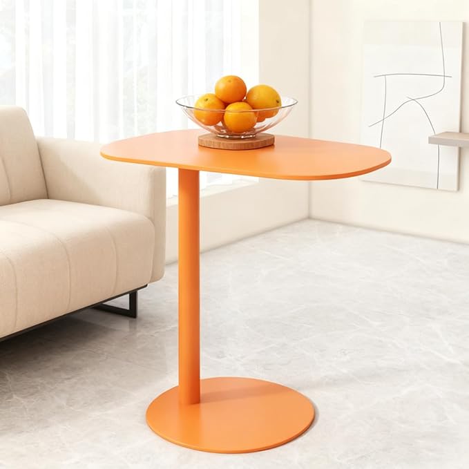 C Shaped Side Table End Coffee Tables, Aesthetics Minimalist Accent Tables, Multifunction Oval Metal Side Tables for Living Room Bedroom Sofa Balcony Couch Patio Yard Garden Indoor & Outdoor