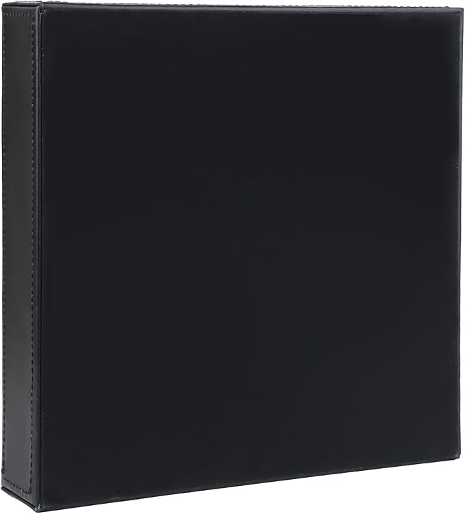 HofferRuffer Faux Leather Vanity Tray, Elegant Desktop Storage Organizer, Decorative Catchall for Perfume, Bathroom Valet, Nightstand or Dresser, 10 x 10 x 1.8 inches (Black)