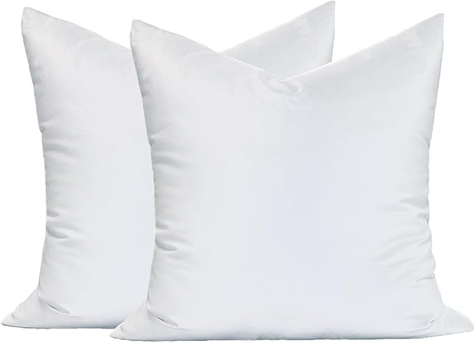 MoonRest® Synthetic Down Alternative 13x13 Square Pillow Insert Form, for Decorative Throw Pillow, Sofa, Cushions, Body and Bed - Pack of 2- Size 13“X 13”
