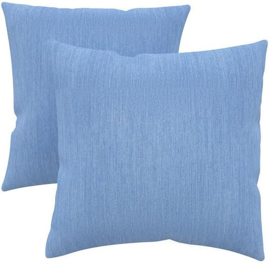 Covers & All Sunbrella Indoor/Outdoor Throw Pillows, Square Throw Pillows Inserts with Covers Set of 2 (Cast Ocean, 16x16)