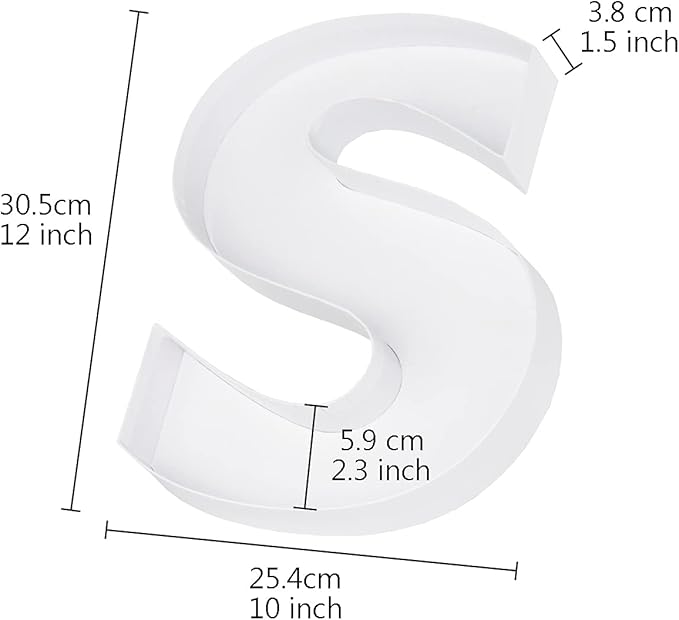WENPACK 12.5" Cardboard Letter Shaped Mache Decorative Strawberries Fillable Sweets Candy Box with Clear Lid (White, S)