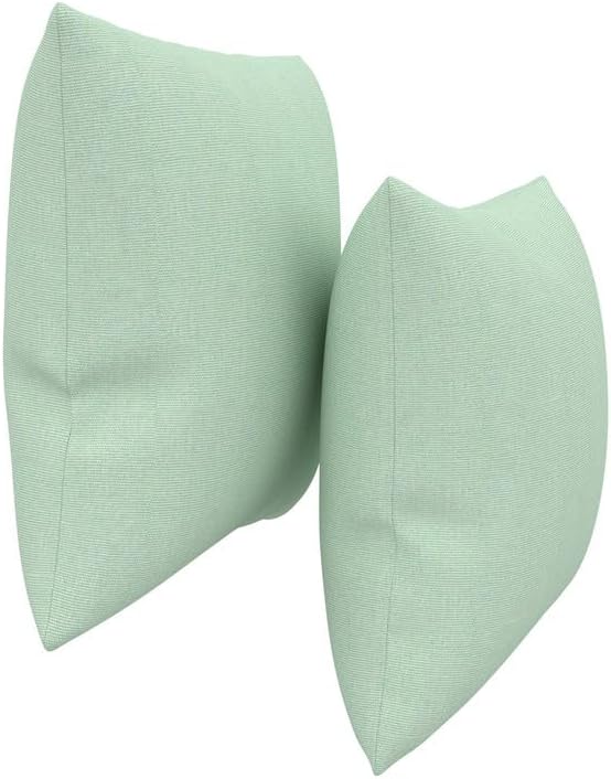 Covers & All Sunbrella Indoor/Outdoor Throw Pillows, Square Throw Pillows Inserts with Covers Set of 2 (Canvas Spa, 16x16)