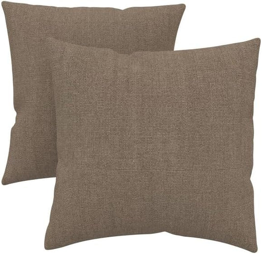 Covers & All Sunbrella Indoor/Outdoor Throw Pillows, Square Throw Pillows Inserts with Covers Set of 2 (Canvas Taupe, 16x16)