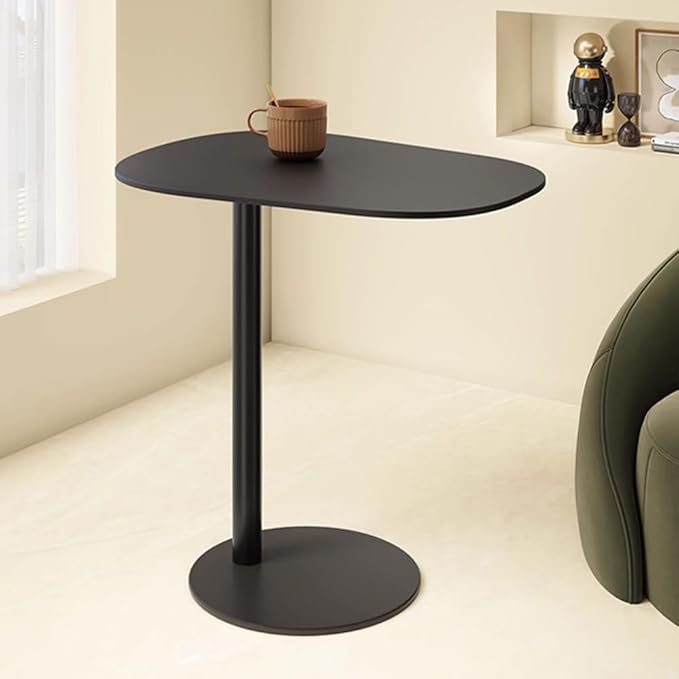 C Shaped Side Table End Coffee Tables, Aesthetics Minimalist Accent Tables, Multifunction Oval Metal Side Tables for Living Room Bedroom Sofa Balcony Couch Patio Yard Garden Indoor & Outdoor