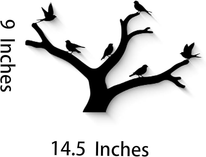 GlintHome Outdoor Metal Wall Art Sculptures - Birds on Branch Silhouette Wall Decor Hanging Wall Sculpture for Home Balcony Garden