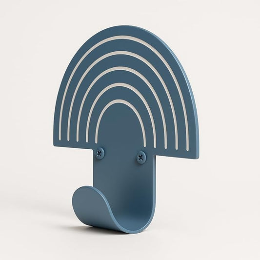 Rainbow Blue Wall Hooks – Heavy-Duty Metal Hooks for Hanging | Stylish & Decorative Coat Hook for Backpacks, Towels & Bags | Durable, Minimalist Wall Organizer for Kids' Room & Playroom