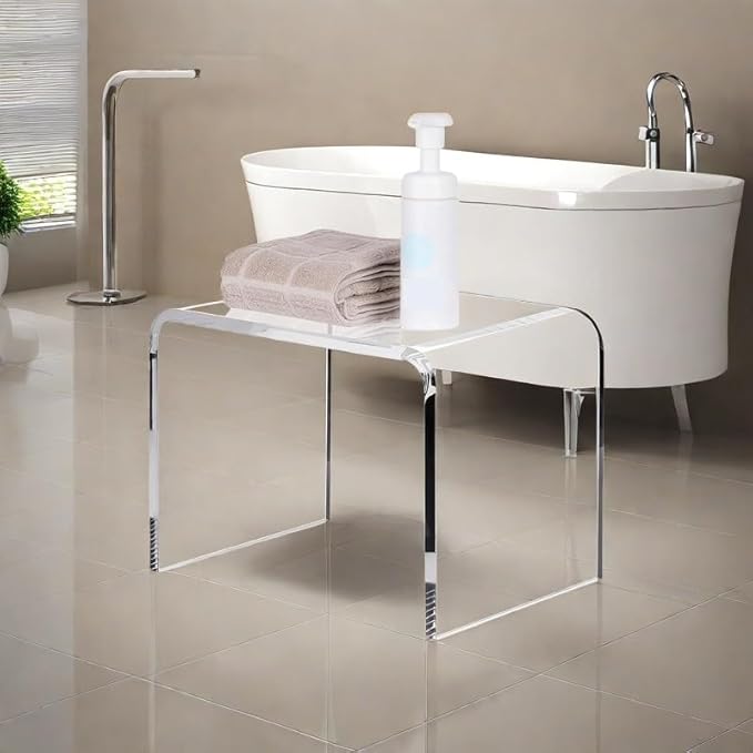 Acrylic Kids Step Stool 13" W - Water-Resistant Bathroom Stool, 200 lbs Capacity, No Assembly Required