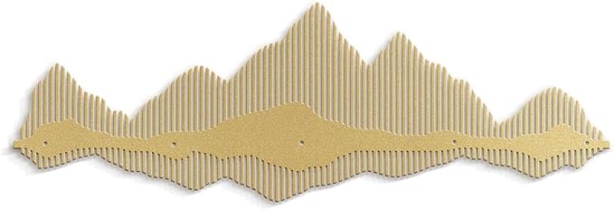 SIGNLEADER Metal Wall Decor Mountains Lines Minimalist Modern Luxury Wall Sculpture Hangings 3D Statue Home Decoration for Living Room, Bedroom, Bathroom, Kitchen, Fireplace, Office - 18" Gold