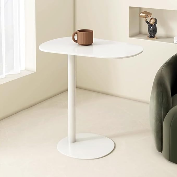 C Shaped Side Table End Coffee Tables, Aesthetics Minimalist Accent Tables, Multifunction Oval Metal Side Tables for Living Room Bedroom Sofa Balcony Couch Patio Yard Garden Indoor & Outdoor