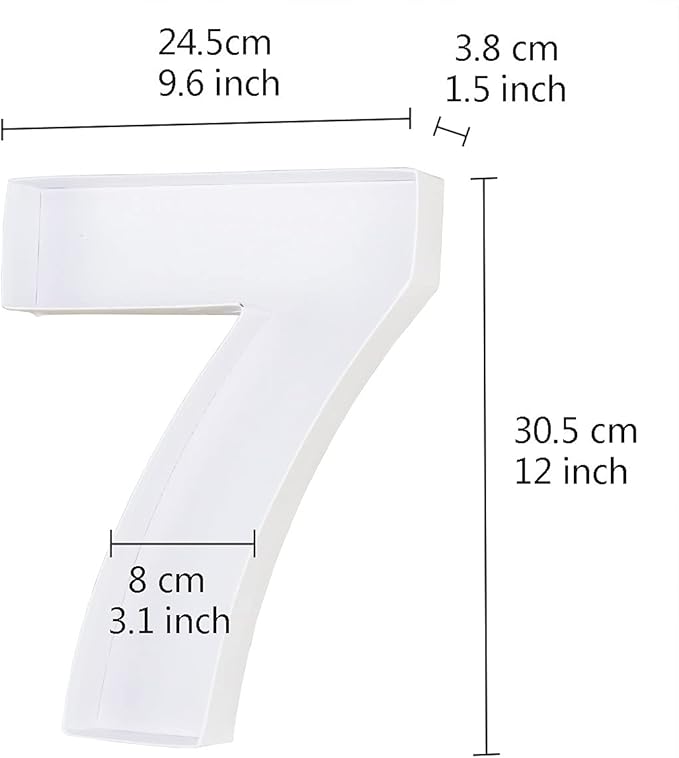 WENPACK 12.5" Cardboard Number Shaped Mache Cupcake Strawberries Fillable Carton Box with Clear Lid (White, 7)
