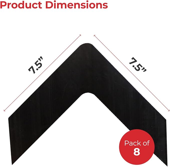 iPrimio Rug Gripper - Pack of 8 Secure Rug Corner Grippers for Indoor and Outdoor Use - Helps Prevent Curling and Slipping - Ideal Carpet Corners to Keep from Curling - 7.5 x 7.5 Inches