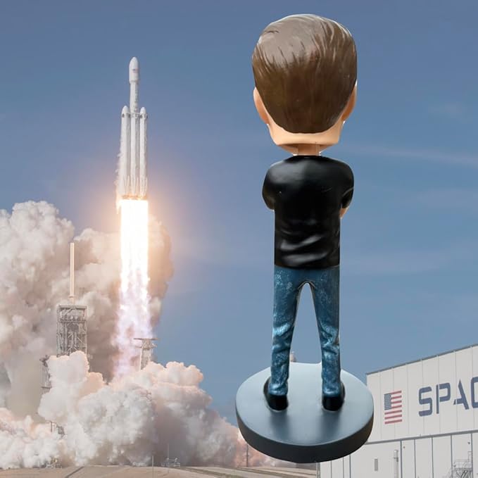 Elon Musk Bobblehead, Entrepreneur and American Patriot, Trump Doge, Premium Polyresin Collectible Statue, 8 Inches Tall, World Leaders Series, Patriots