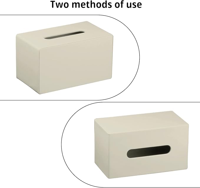 PU Leather Tissue Box Cover Rectangle with Detachable Storage Tray,Fits 230-Count Box Tall Rectangular,Modern Decorative Tissue Box Holder/Organizer for Bathroom,Bedroom Dresser,Night Stand