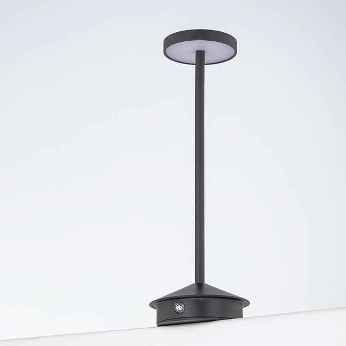 Orbit LED Cordless USB-C Re-Chargeable Desk Lamp, 5200mAh Battery Operated with 3 Color Temperature 2700K-3000K-3500K and Fingertip Touch On/Off Plus Dimming in Black