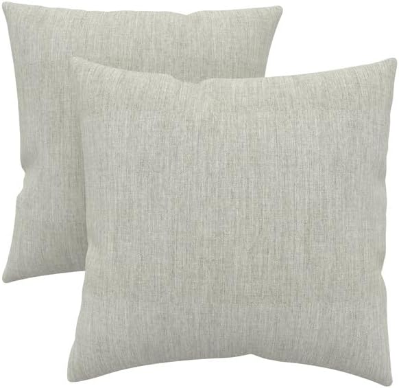 Covers & All Belenos Indoor/Outdoor Throw Pillows, Square Throw Pillows Inserts with Covers Set of 2 (Belenos Blended Gray, 16x16)